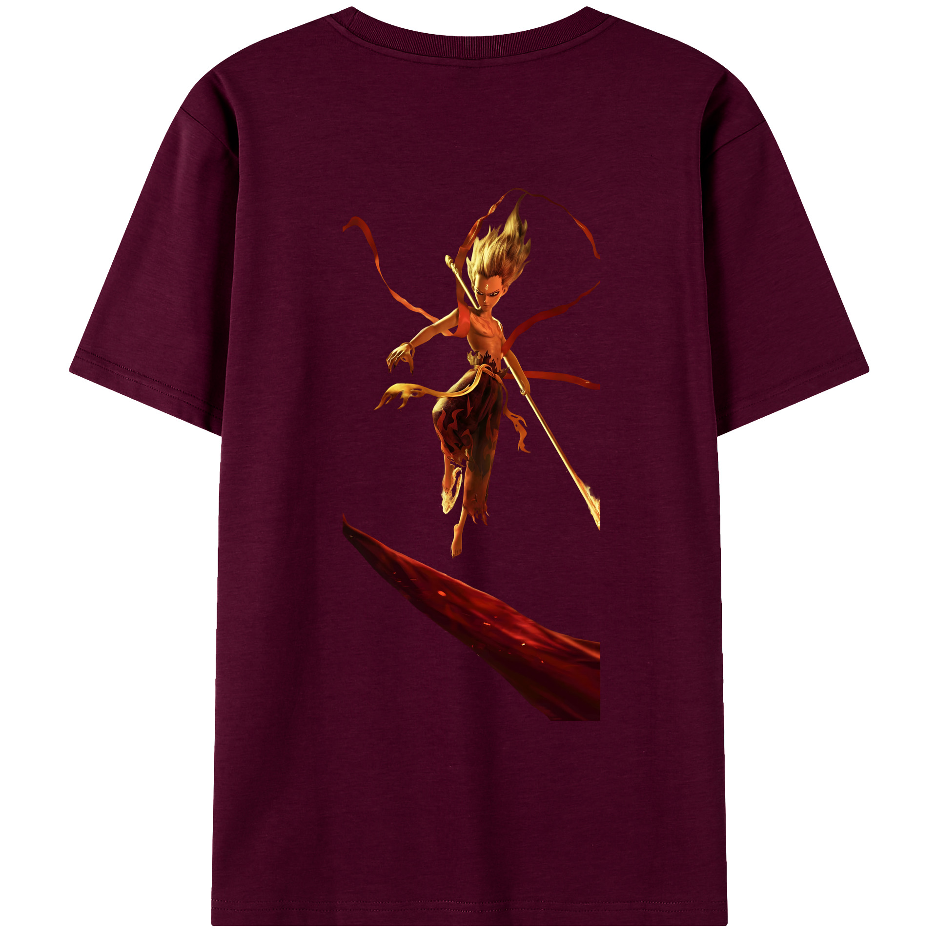 （画像用） Ne Zha 2 ナタ 魔童の大暴れ レディース半袖Tシャツ(バックプリント)